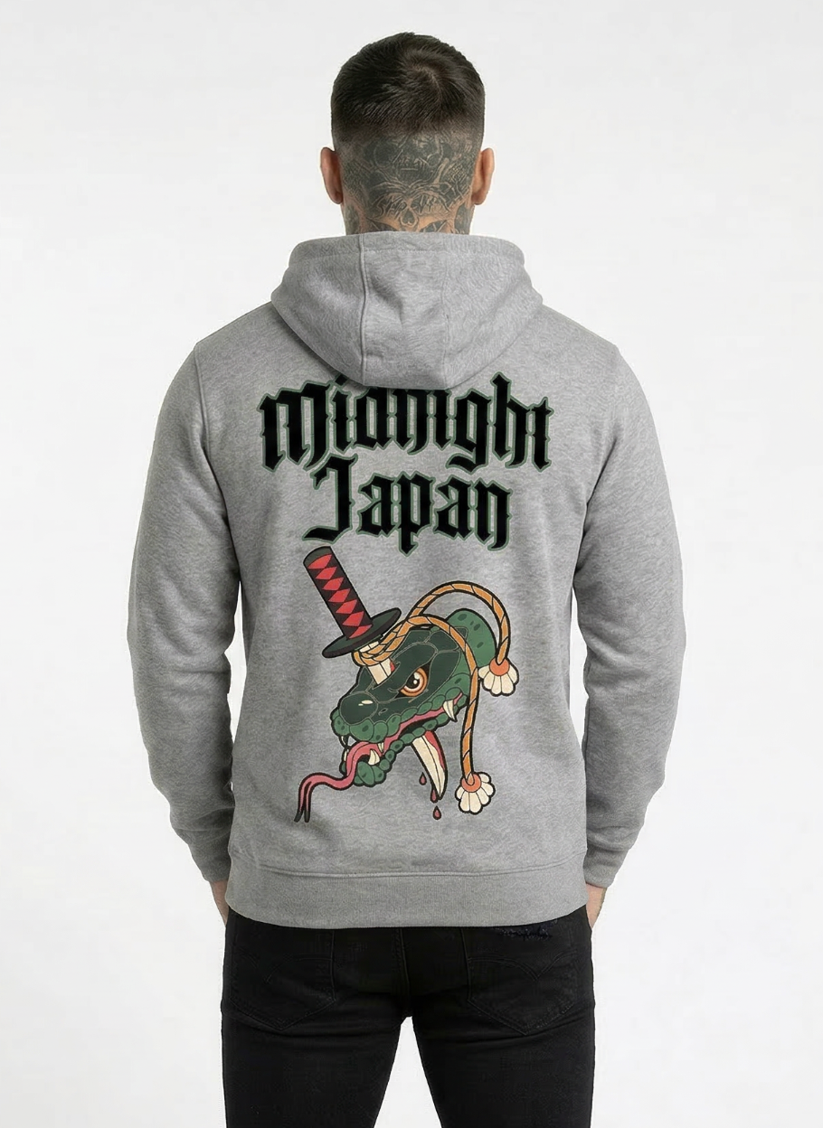 Midnight Japan "SNAKE" HOODIE (GREY) PRE-ORDER