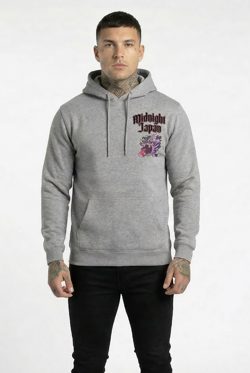 Midnight Japan "PURPLE MONSTER" HOODIE (GREY) PRE-ORDER