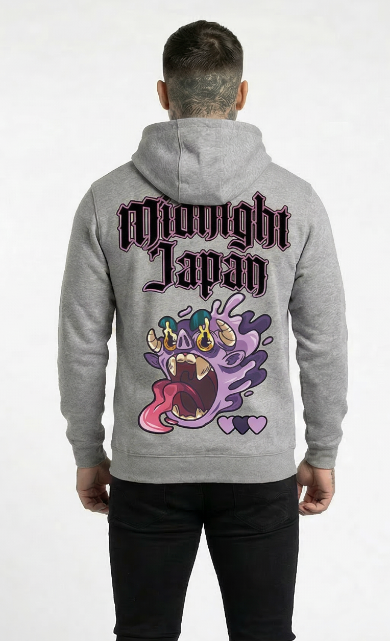 Midnight Japan "PURPLE MONSTER" HOODIE (GREY) PRE-ORDER
