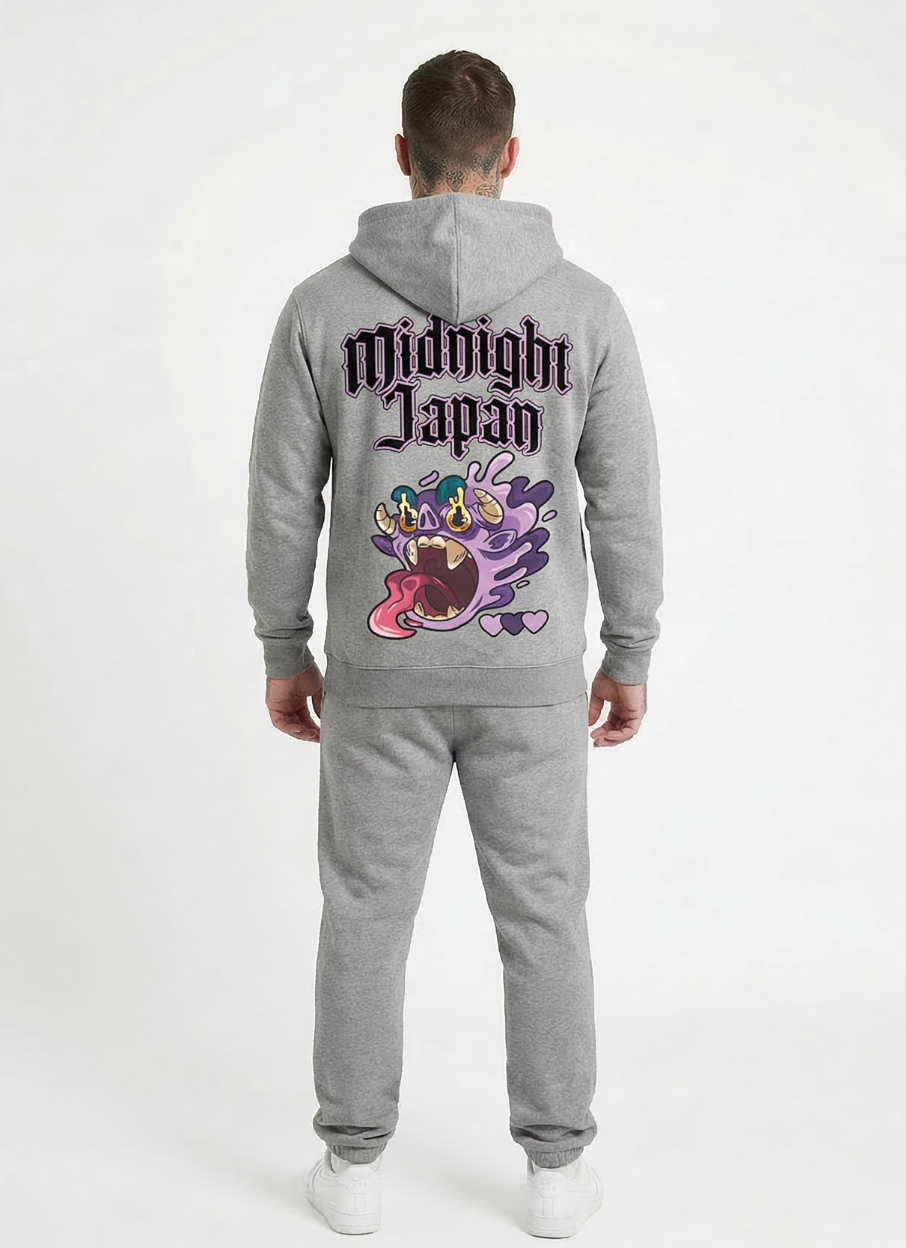 Midnight Japan "PURPLE MONSTER" HOODIE (GREY) PRE-ORDER
