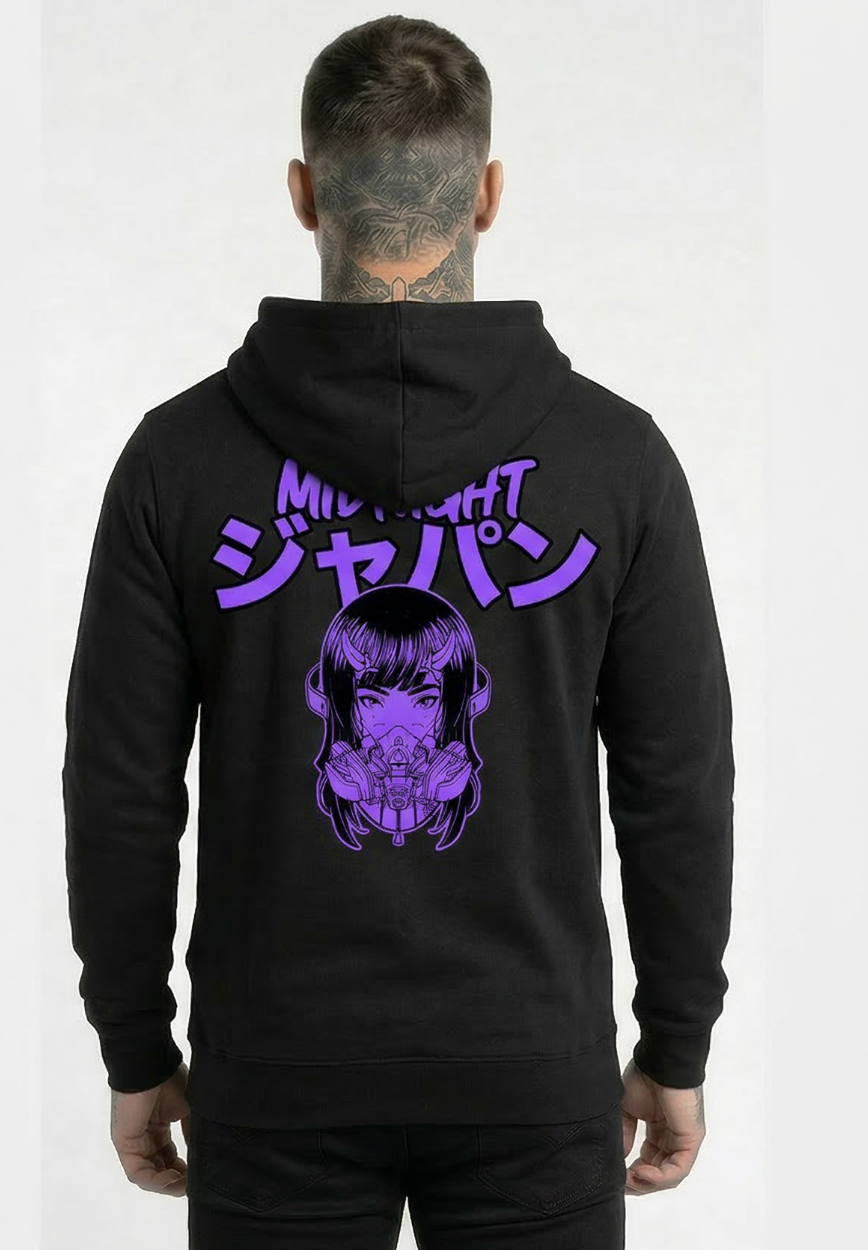 Midnight Japan "GAS MASK GIRL" HOODIE (BLACK) PRE-ORDER